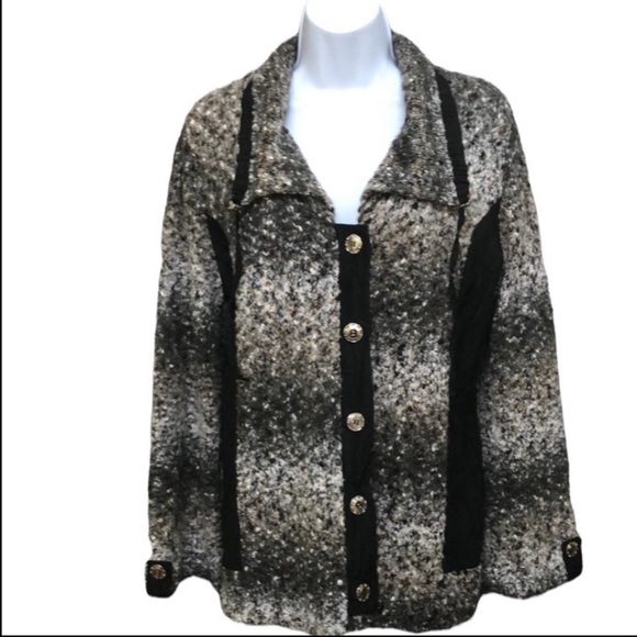 Women's Black and Gray Cardigan - Picture 6 of 9
